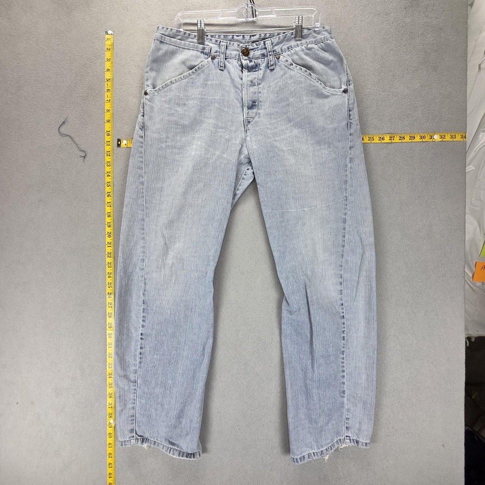 Vintage Levis Engineered Jeans Mens 33x32 Blue Twisted Button Fly Light Wash